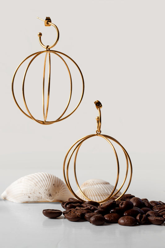Gold plated hoops earrings intertwined
